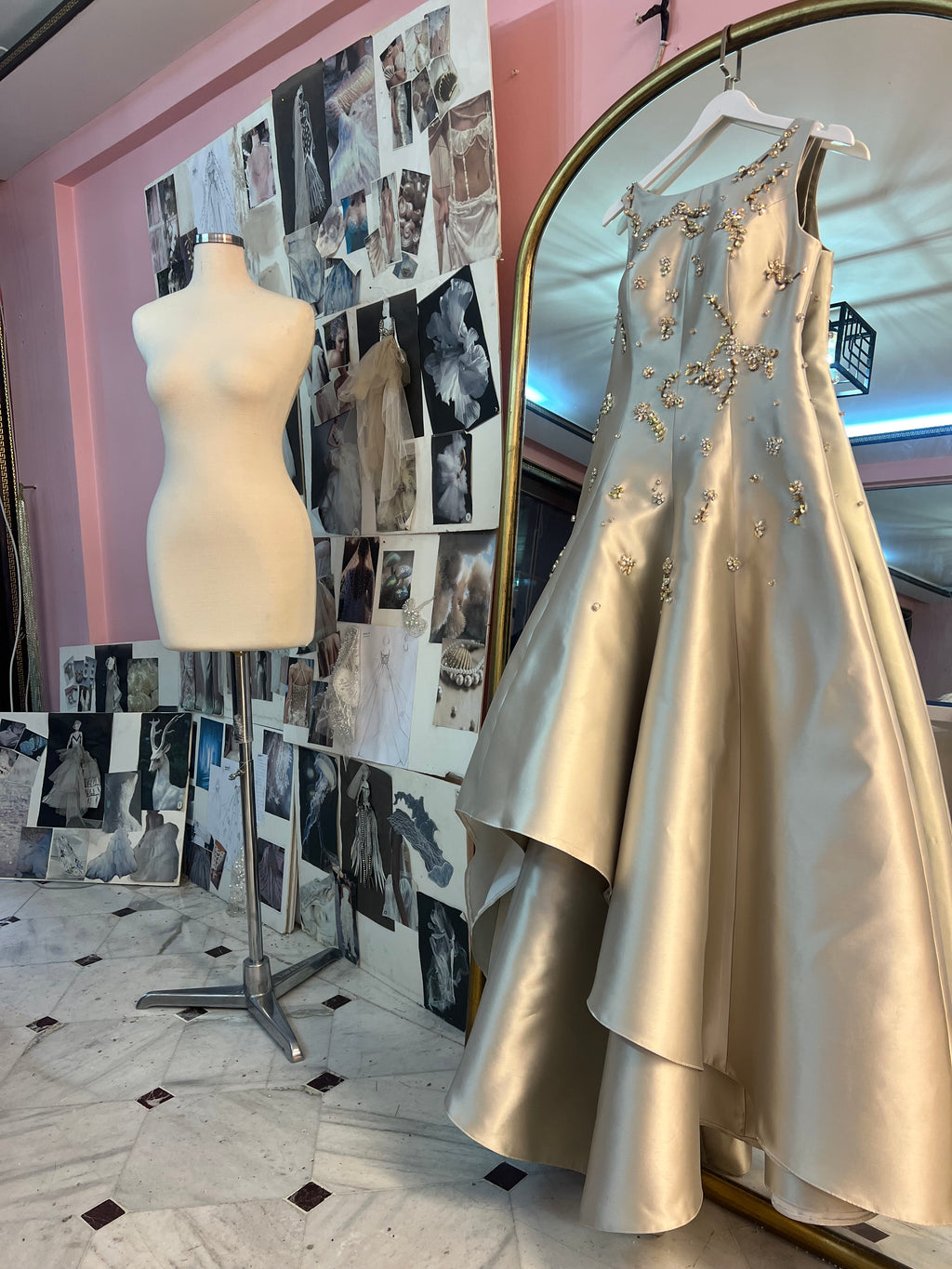 Custom made Embellished Asymmetrical Dress