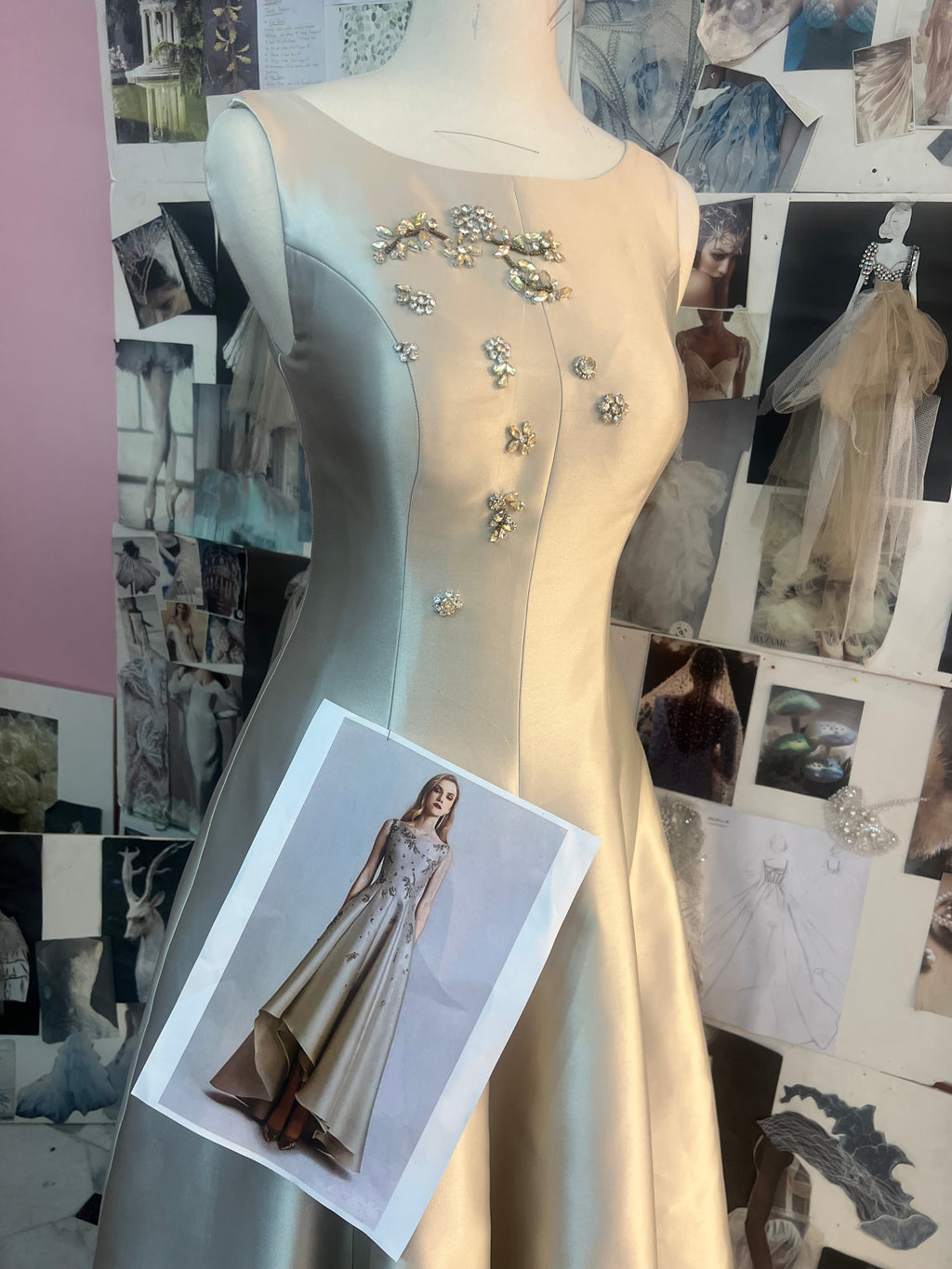 Custom made Embellished Asymmetrical Dress