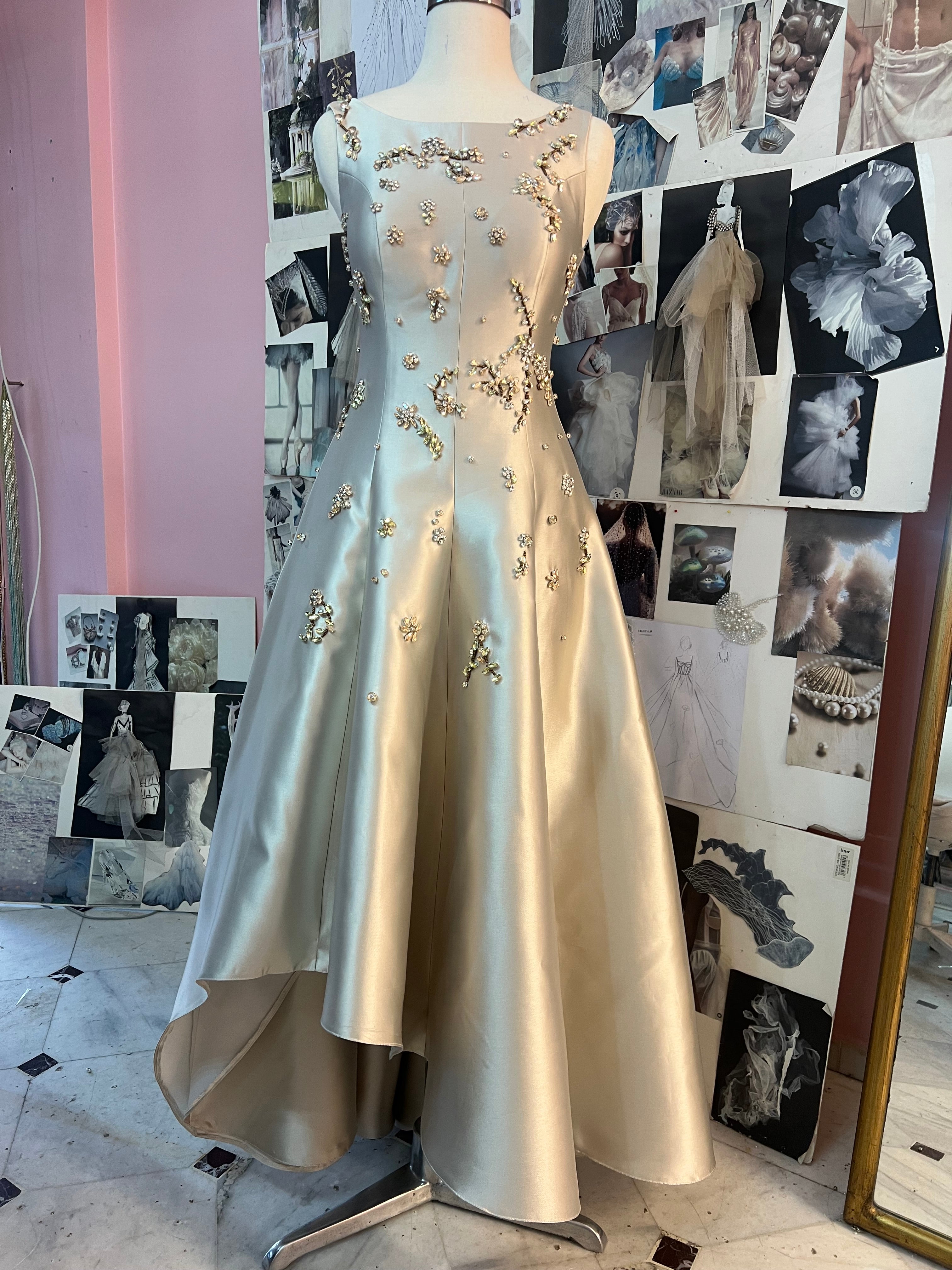 Custom made Embellished Asymmetrical Dress