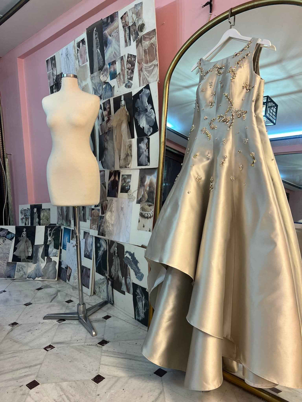 Custom made Embellished Asymmetrical Dress