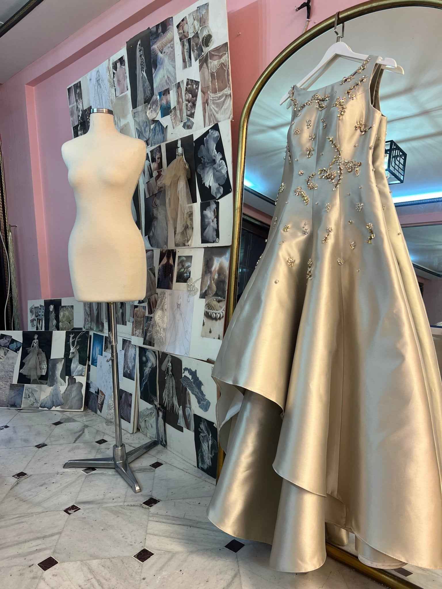 Custom made Embellished Asymmetrical Dress